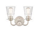Bathroom Fixtures Two Lights by Innovations ( 405 | 421-2W-SN-CL-LED Auralume ) 