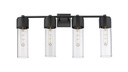 Bathroom Fixtures Four Lights by Innovations ( 405 | 428-4W-BK-G428-12CL Downtown Urban ) 