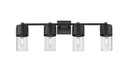 Bathroom Fixtures Four Lights by Innovations ( 405 | 428-4W-BK-G428-7CL Downtown Urban ) 