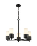 Mid. Chandeliers Glass Up by Innovations ( 405 | 428-5CR-BK-G428-7WH Downtown Urban ) 