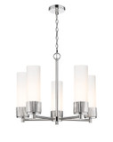 Mid. Chandeliers Glass Up by Innovations ( 405 | 428-5CR-PN-G428-12WH Downtown Urban ) 