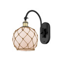 Sconces Single Glass by Innovations ( 405 | 518-1W-BAB-G121-8RB Ballston ) 