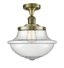 Semi-Flush Mts. Glass Down by Innovations ( 405 | 517-1CH-AB-G544-LED Franklin Restoration ) 