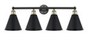 Bathroom Fixtures Four Lights by Innovations ( 405 | 616-4W-BAB-MBC-8-BK Edison ) 