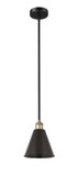 Mini Pendants Metal Shade by Innovations ( 405 | 616-1S-BAB-MBC-8-BK Edison ) 