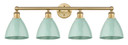 Bathroom Fixtures Four Lights by Innovations ( 405 | 616-4W-BB-MBD-75-SF Edison ) 