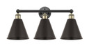Bathroom Fixtures Three Lights by Innovations ( 405 | 616-3W-BAB-MBC-8-BK Edison ) 