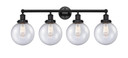 Bathroom Fixtures Four Lights by Innovations ( 405 | 616-4W-BK-G204-8 Edison ) 