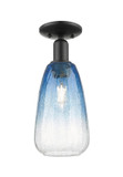 Semi-Flush Mts. Glass Down by Innovations ( 405 | 716-1C-BK-G480-6SB Arcadia ) 