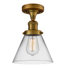 Semi-Flush Mts. Glass Down by Innovations ( 405 | 517-1CH-BB-G42-LED Franklin Restoration ) 