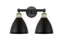 Bathroom Fixtures Two Lights by Innovations ( 405 | 616-2W-BAB-MBD-75-BK Edison ) 