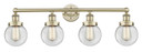 Bathroom Fixtures Four Lights by Innovations ( 405 | 616-4W-AB-G202-6 Edison ) 
