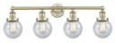 Bathroom Fixtures Four Lights by Innovations ( 405 | 616-4W-AB-G204-6 Edison ) 