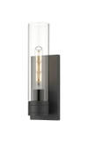 Sconces Single Glass by Innovations ( 405 | 617-1W-BK-G617-11CL Downtown Urban ) 