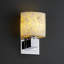 Sconces Single Glass by Justice Designs ( 102 | ALR-8707-30-CROM Alabaster Rocks ) 