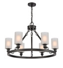Mid. Chandeliers Glass Up by Innovations ( 405 | 830-BK-G801-LED Ballston ) 