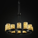 Mid. Chandeliers Glass Up by Justice Designs ( 102 | ALR-8763-10-MBLK Alabaster Rocks ) 