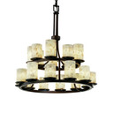 Mid. Chandeliers Glass Up by Justice Designs ( 102 | ALR-8767-10-DBRZ Alabaster Rocks ) 