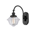 Sconces Single Glass by Innovations ( 405 | 918-1W-BK-G532-LED Franklin Restoration ) 