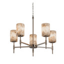 Mid. Chandeliers Glass Up by Justice Designs ( 102 | ALR-8410-10-NCKL Alabaster Rocks ) 