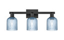 Bathroom Fixtures Three Lights by Innovations ( 405 | 716-3W-BK-G559-5BL Arcadia ) 