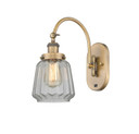 Sconces Single Glass by Innovations ( 405 | 918-1W-BB-G142-LED Franklin Restoration ) 