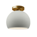 Semi-Flush Mts. Glass Down by Justice Designs ( 102 | CER-6350-MAT-BRSS Radiance ) 