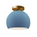 Semi-Flush Mts. Glass Down by Justice Designs ( 102 | CER-6350-SKBL-BRSS Radiance ) 