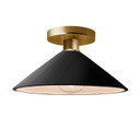 Semi-Flush Mts. Glass Down by Justice Designs ( 102 | CER-6330-BLK-BRSS Radiance ) 