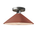Semi-Flush Mts. Glass Down by Justice Designs ( 102 | CER-6330-CLAY-NCKL Radiance ) 