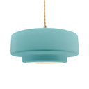 Pendants Drum Shade by Justice Designs ( 102 | CER-6545-RFPL-BRSS-BEIG-TWST Radiance ) 