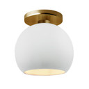 Semi-Flush Mts. Glass Down by Justice Designs ( 102 | CER-6353-WHT-BRSS Radiance ) 
