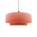 Pendants Drum Shade by Justice Designs ( 102 | CER-6543-BSH-MBLK-BEIG-TWST Radiance ) 