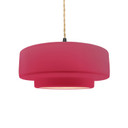 Pendants Drum Shade by Justice Designs ( 102 | CER-6543-CRSE-MBLK-BEIG-TWST Radiance ) 