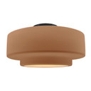 Semi-Flush Mts. Drum Shade by Justice Designs ( 102 | CER-6365-ADOB-MBLK Radiance ) 