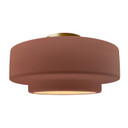 Semi-Flush Mts. Drum Shade by Justice Designs ( 102 | CER-6365-CLAY-BRSS Radiance ) 