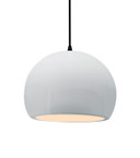 Mini Pendants Glass Down by Justice Designs ( 102 | CER-6533-WHT-MBLK-BKCD Radiance ) 