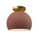 Semi-Flush Mts. Glass Down by Justice Designs ( 102 | CER-6350-CLAY-BRSS Radiance ) 