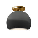 Semi-Flush Mts. Glass Down by Justice Designs ( 102 | CER-6350-GRY-BRSS Radiance ) 