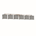Bathroom Fixtures Five+Lights by Justice Designs ( 102 | FAB-8436-55-GRAY-NCKL Textile ) 