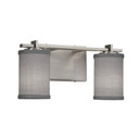 Bathroom Fixtures Two Lights by Justice Designs ( 102 | FAB-8442-10-GRAY-NCKL Textile ) 