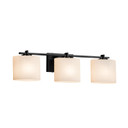 Bathroom Fixtures Three Lights by Justice Designs ( 102 | FSN-8443-30-OPAL-MBLK Fusion ) 