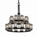 Mid. Chandeliers Glass Up by Justice Designs ( 102 | WGL-8767-10-GRCB-MBLK Wire Glass ) 