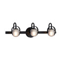 Bathroom Fixtures Three Lights by Justice Designs ( 102 | FSN-8063-CLOP-MBLK Fusion ) 