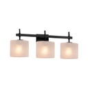 Bathroom Fixtures Three Lights by Justice Designs ( 102 | FSN-8413-30-FRCR-MBLK-LED3-2100 Fusion ) 