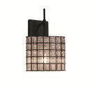 Sconces Single Glass by Justice Designs ( 102 | WGL-8417-30-GRCB-MBLK Wire Glass ) 