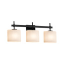 Bathroom Fixtures Three Lights by Justice Designs ( 102 | FSN-8413-30-OPAL-MBLK Fusion ) 
