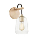 Sconces Single Glass by Justice Designs ( 102 | FSN-8101-CLER-MBBR Fusion ) 