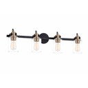 Bathroom Fixtures Four Lights by Justice Designs ( 102 | FSN-8194-CLER-MBBR Fusion ) 