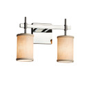 Bathroom Fixtures Two Lights by Justice Designs ( 102 | FAB-8412-10-CREM-CROM Textile ) 